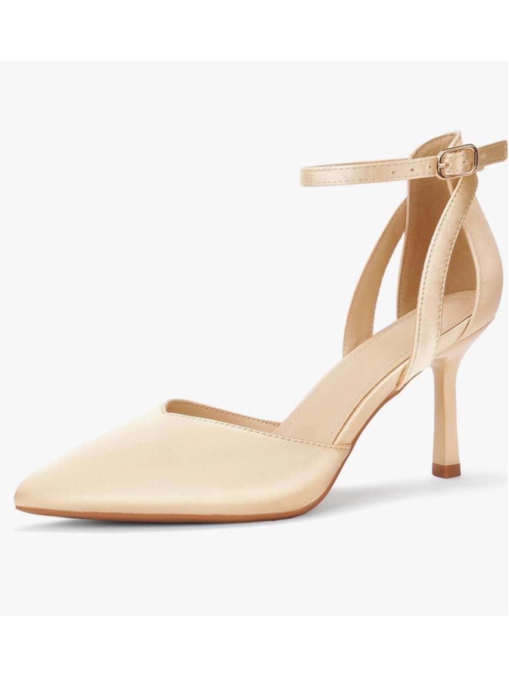 Women's IDIFU Beige Pointed Toe Ankle Strap Heels Size 9